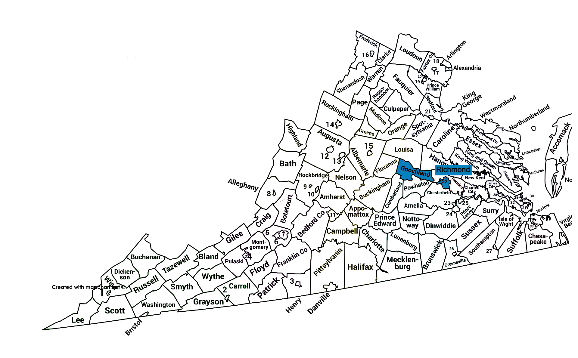 Carte de la région de Jami Zanetta