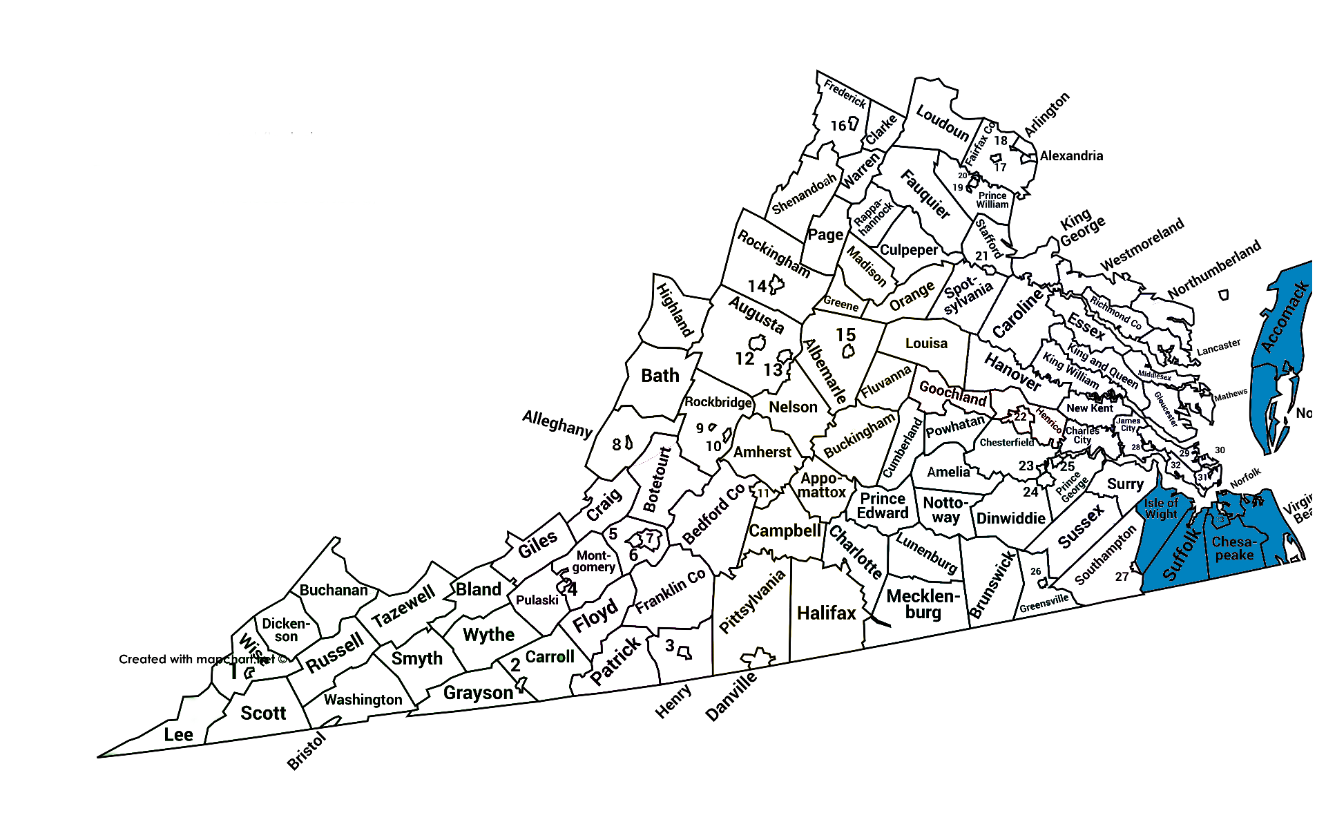 Carte de la région de Cynthia Duncan