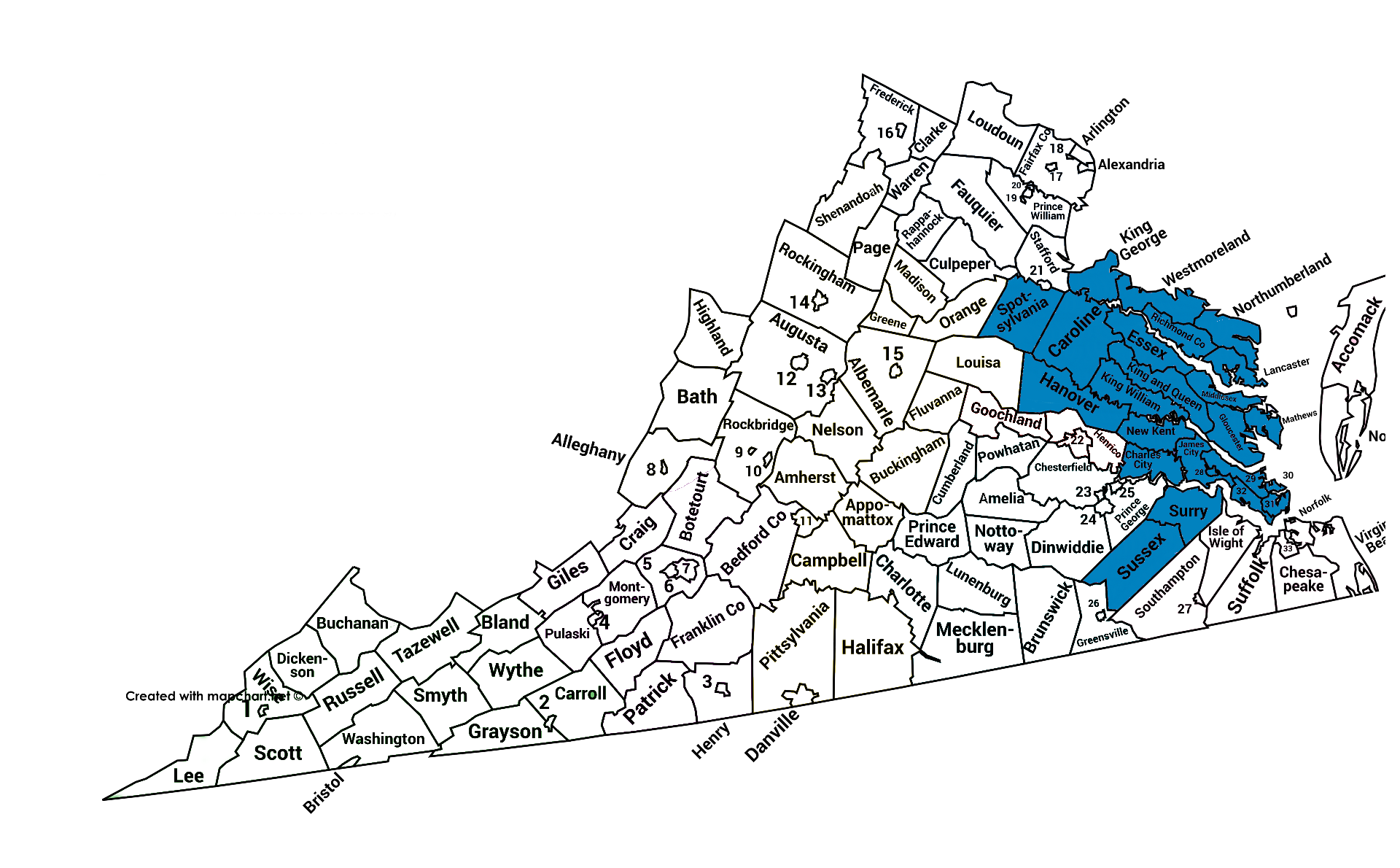Carte de la région de Mary Louise Gerdes